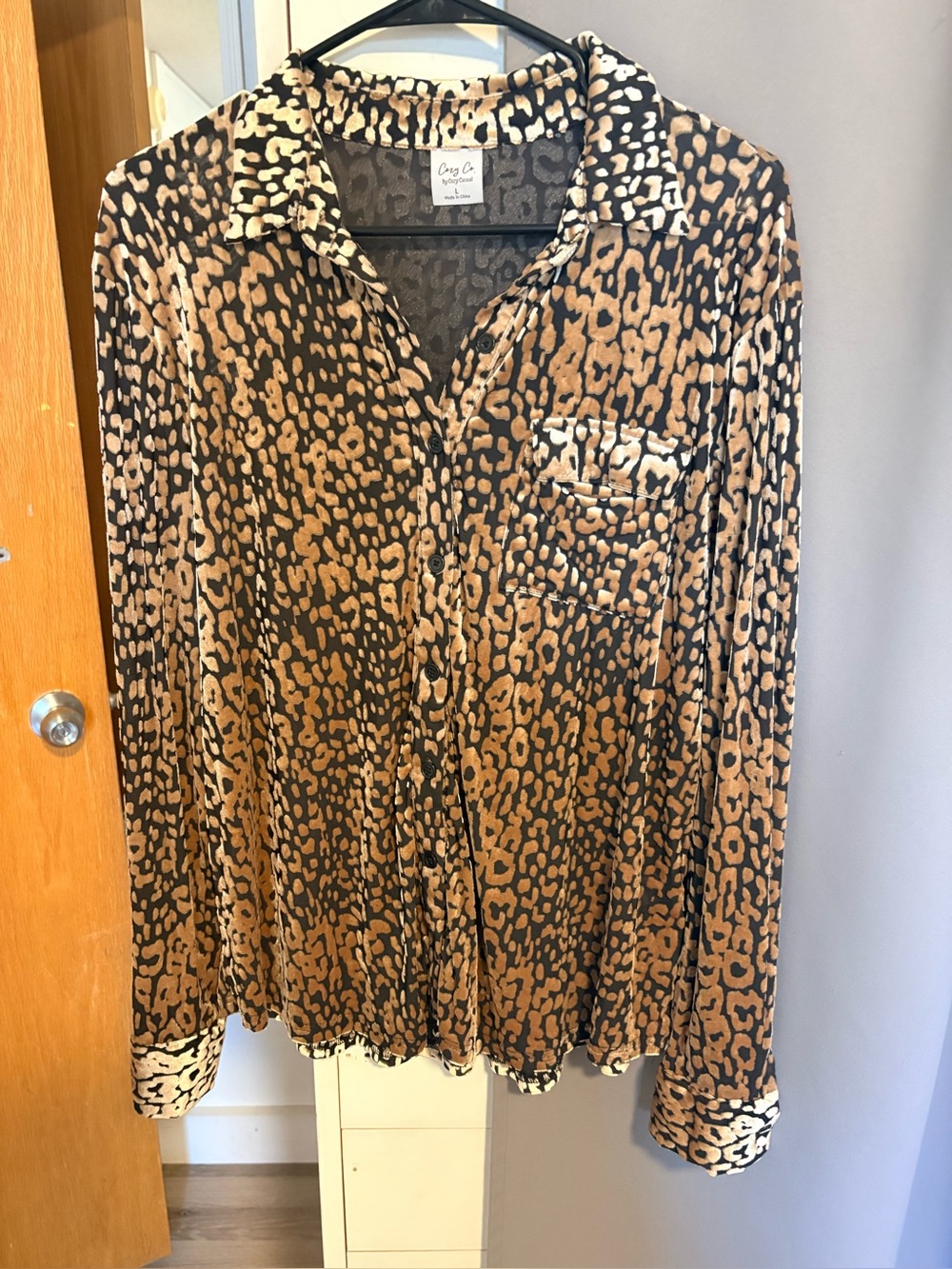 Gold and black button down